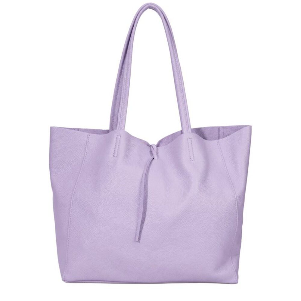 Italian Leather Tote, Pink
